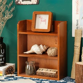 Jotsport 3 Tier Vintage Display Shelf Freestanding & Wall Hanging Decorative Wooden Shadow Box Crystals, Stone, Essential Oils Storage Holder