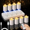 PIDZPOW Rechargeable Tea Lights Candles with Remote Timer, 2" x