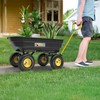 RIDALIYA Garden Dump Cart, Heavy-Duty Utility Wagon with 600 lb