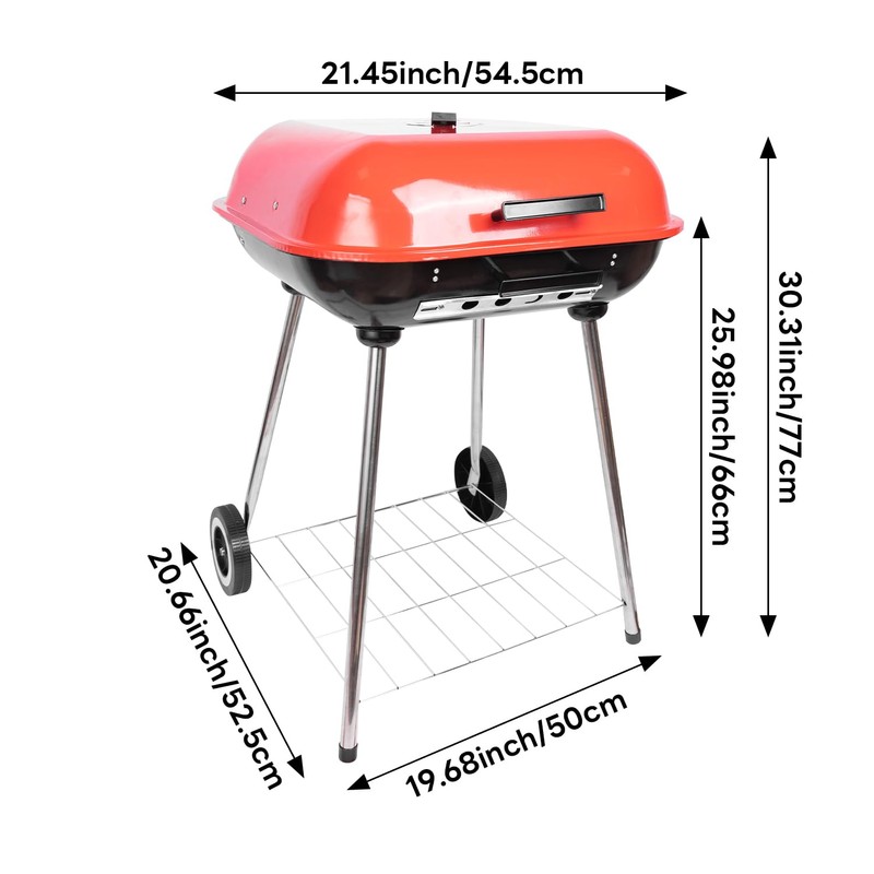 Clearance discount Red Charcoal Grills 22.4inch - Portable grill with