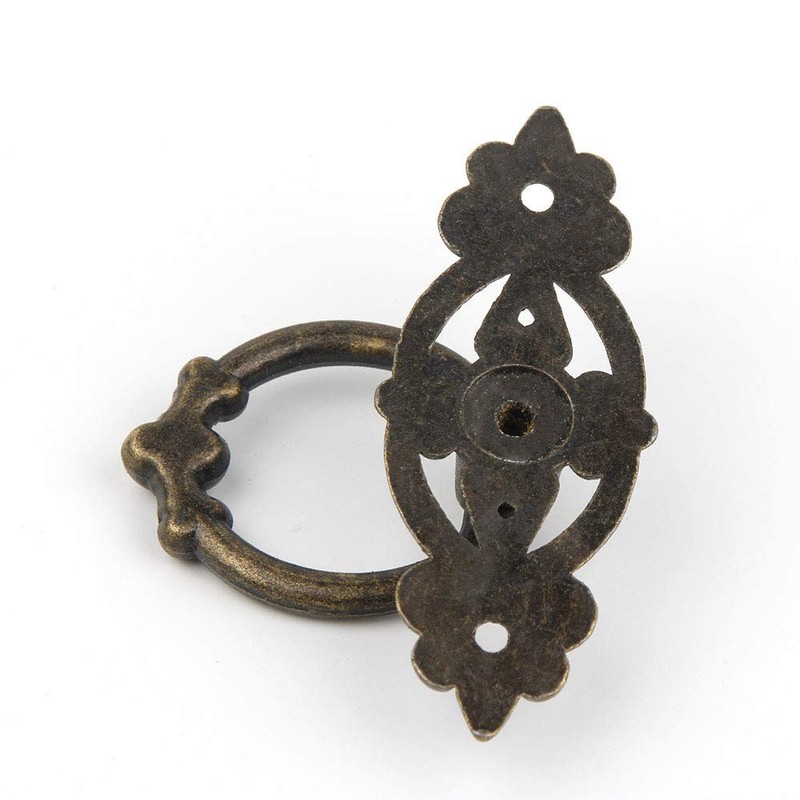 SagaSave Vintage Pull Handle, Retro Ring Handle, Antique Zinc Alloy