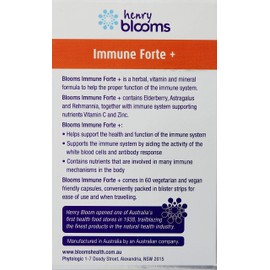 Henry Blooms Immune Forte+ 60 Vegetarian Capsules
