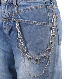 Pants Chain for Men, Lobster Clasp Pocket Wallet Chain Fashionable Punk Rock Belt Chain Cool Hip Hop Gothic Pants Chain Jeans Trouser Chains Handbag Backpack Keychain Goth Punk Key Accessories