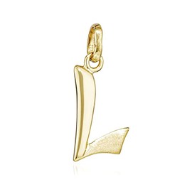 NKlaus Letter Chain Pendant 333 Yellow Gold 8 Carat 14 x 10 mm Alphabet Amulet, Yellow Gold