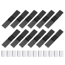 PATIKIL 12Pcs Wrap-Around Felt Furniture Pads, 5.7 x 1.2" Chair Leg Floor Protectors with Black Hook and Loop Fastener Bar Stool Glides Chair Bottom Protector for Hardwood Floors, Black