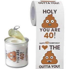 Can-shaped Packaging - 40th Birthday Gifts for Men Him Women Her Toilet Roll Paper - 40th Birthday Decorations, Party Supplies Favors - 40 Years Old Funny Gag Gift Ideas, Bday Present for Friends