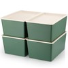 Menkxi 4 Pcs Storage Bins with Lids Plastic Storage Containers