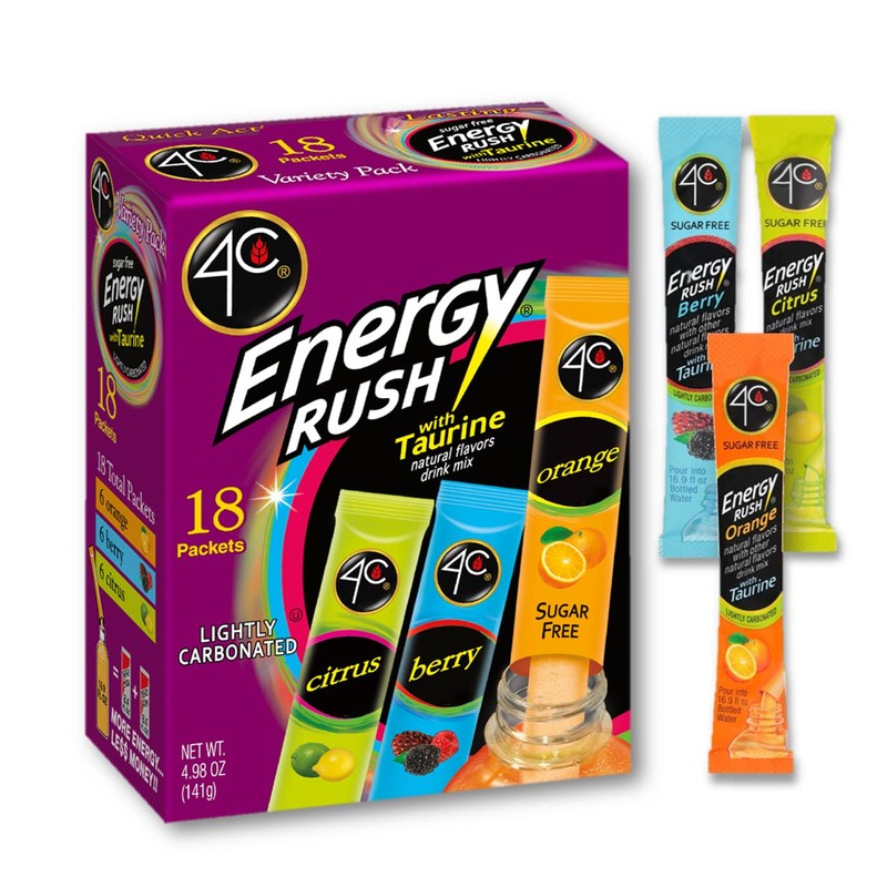 4C Energy Rush Stix, Variety 6 Pack, 18 Count, Single