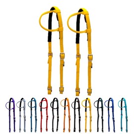 Majestic Ally Horse Headcollar Nylon Padded Extendable Single Ear 2 Pack Multiple Colors (Yellow, Full)