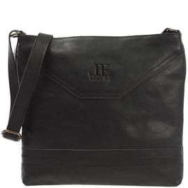 LECONI LE0066 Women's Shoulder Bag Natural Soft Leather Handbag 32 x 28 x 5 cm, black