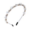 FOXNOV カチューシャ 手作り ヘアバンド ホワイトクリスタル＆ラインストーン 上品な輝き 痛くない高弾性 可愛い 花びら 髪飾り