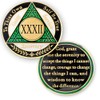 32 Year AA Medallions Sobriety Coin - Alcoholics Anonymous Chips