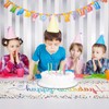 Hejo Happy Birthday Table Runner, Linen Birthday Party Table Decorations