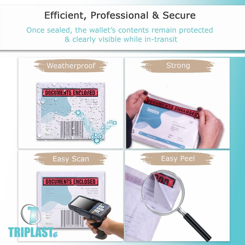 Triplast 100 x A7 Printed Document Enclosed Wallet (95 x