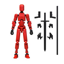 MerryXD Titan 13 Action Figure, Lucky 13 Action Figure T13 Action Figure 3D Printed Multi-Jointed Movable, Nova 13 Action Figure Dummy 13 Action Figure Toy for Boy Red