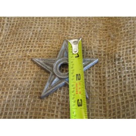 6 Cast Iron Stars Washer Texas Lone Star Ranch 3" Primitive Raw Craft Decor