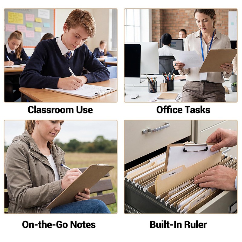 BESARME 20 Pack Clipboards Bulk 9x12.5'', Hardboard Hanging Clip Board