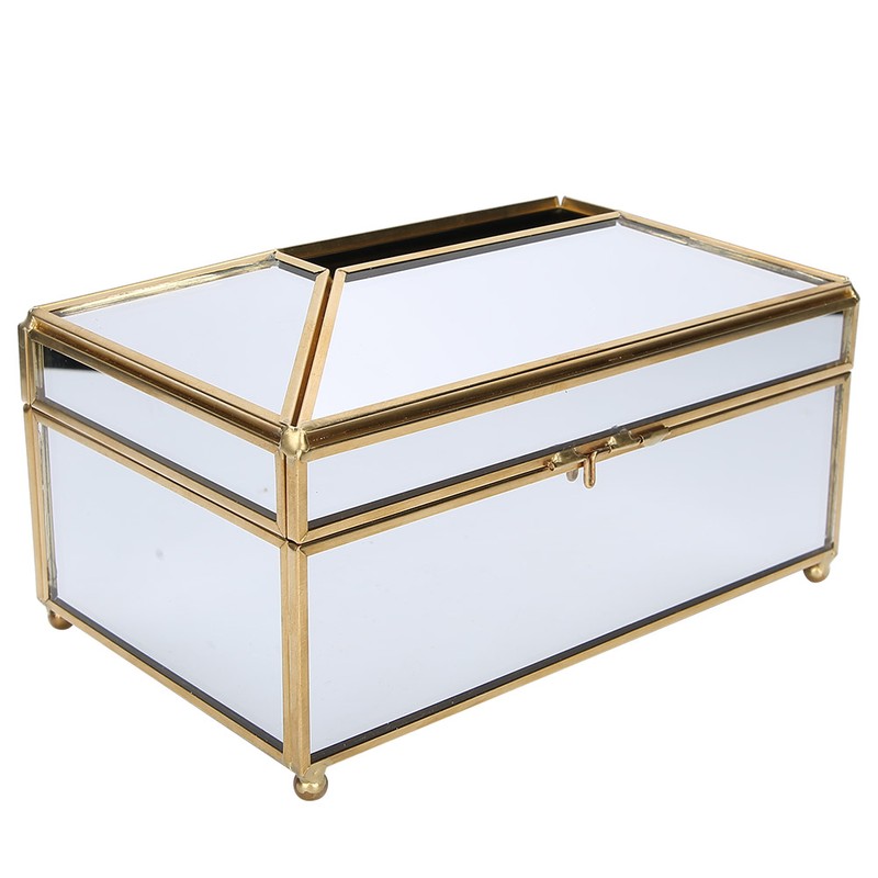 Household Mirror Surface Tissue Box Living Room Makeup Tissue Napkin