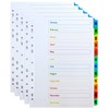 5 Pack | A4 Jan-Dec Monthly Subject File Dividers 12