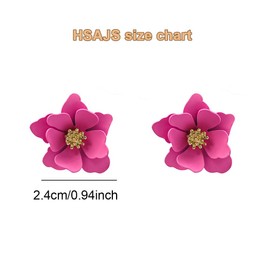 HSAJS Flower Earrings for Women Colourful Flower Drop Earrings Small Helix Cartilage Earrings Hypoallergenic Fashion Jewellery Women and Girls for Party Wedding Engagement, Zinc