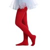 EVERSWE Girls Semi Opaque Footed Tights, Microfiber Tights (2-4, Red)