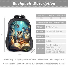 Klymax Owl Backpack Cute Animals Kids Schoolbag with Lunch Box Bag Pencil Bag 3pcs Bookbag Sets for Boys Girls