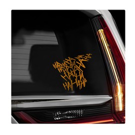 SHMZK Hahaha Car Stickers, Waterproof Reflective Hahaha Laughing Car Bumper Motorcycle Helmet Decal, Funny Decoration Stickers for Vehicle Body Window Laptop, Car Accessories (Golden)