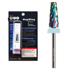 MagiBling Super Cut 5 In 1 Tapered Barrel 3/32'' Safety Tungsten Nail Drill Bits, Remove Gel Fast, Right handed, Suitable for Manicure Pedicure Cuticle Gel Polishing, Nail Tech Bits, Quadruple Coarse.