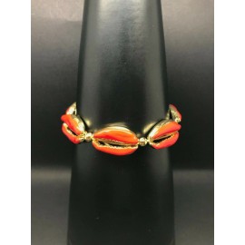 Unbranded String Cowrie Sea shell Red and Gold Bracelet or Anklet Beach Theme Trendy