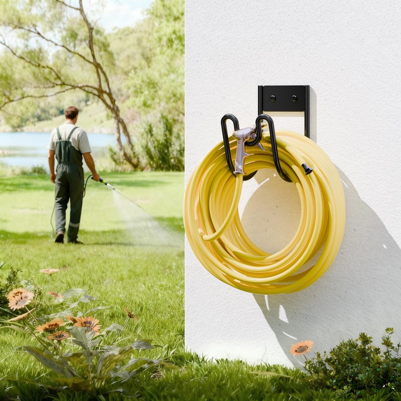 Garden Hose Holder Wall Mount - Water Hose Hanger Heavy