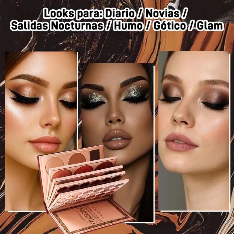 5 En 1 Paleta Sombras, Contorno, Iluminación, Labial Y Rubor