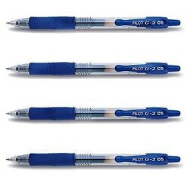 Pilot 4 x Gel Pens G2-05 Line Width 0.3 mm - Blue