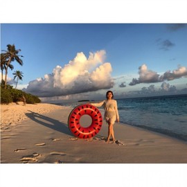 Fruit Series Inflatable Watermelon Swimming Ring 120 Handle Watermelon Ring + Standard 5ea