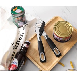 Royal Cuisine Can Opener Manual Stainless Steel Tin Openers That Work, with 2 Replaceable Blades-Blacks
