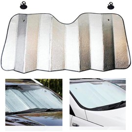 Prelisee Sun Protection Car Windscreen Cover Car Cover Windscreen Heat Protection Foldable (140 cm x 70 cm)