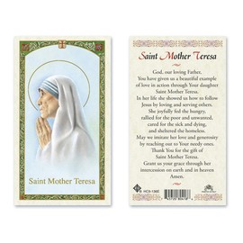 Prayer to Saint Mother Teresa Laminated Prayer Cards - Pack of 25- English
