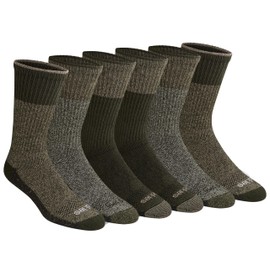 Dickies Men's Dri-Tech Essential Moisture Control Crew Socks, Available in M-XXL (6, 12 Pairs), Olive Marl (6 Pairs), Large
