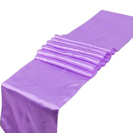 RayLineDo® Pack of 5 12'' X 108'' Satin Table Runners for Wedding Party Banquet Table Party Bridal Decoration in Lilac