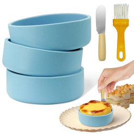 Blue Silicone Air Fryer Egg Mold 3 Pack - Reusable Egg Bite Maker for Air Fryer, Oven & Microwave, BPA Free, Dishwasher Safe, Non-Stick Breakfast Accessories, Individual Microwave Egg Cooker