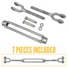 US Cargo Control Jaw and Jaw Turnbuckle, 1/2" x 9",