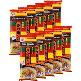 Nagatanien Sake Chazuke 6pcs Salmon Flavor 1.16oz (10 Pack)