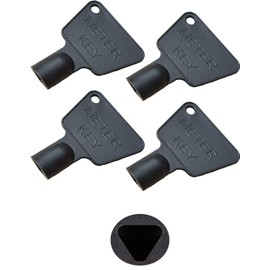 Gas Meter Box Key [4 Pack] - Triangle Key - Electric Box Key - Utility Box Key - Black Plastic Key