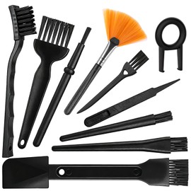 Hodyludy 10PCS Anti Static Brush Kit, Small Cleaning Brushes for Keyboard PCB Motherboards Circuit Boards Electronic Devices Tool Set, Black