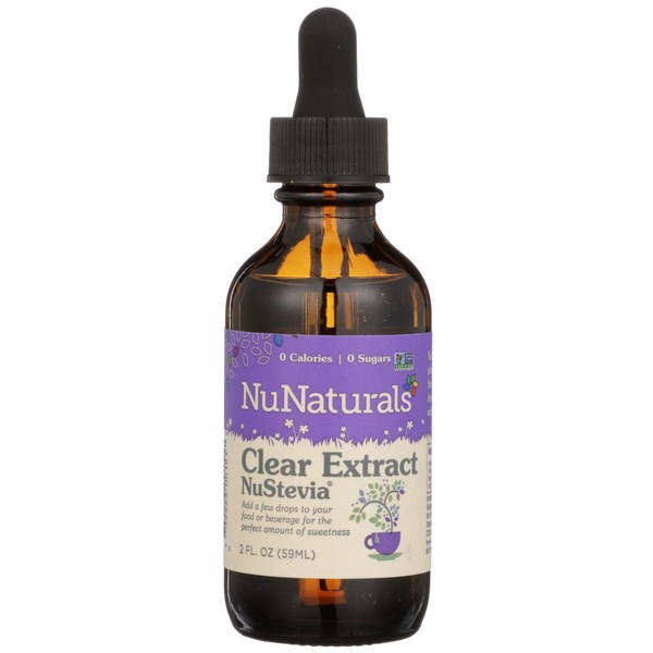 NuNaturals NuStevia Clear Extract Stevia Natural Liquid Sweetener, 2 Ounce