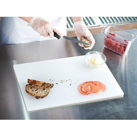 CURTA Cutting Boards for Kitchen, 18" x 12" x 0.5" White Color Coded Plastic Chopping Board with Anti Slip Surface Dishwasher Safe