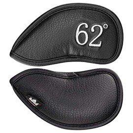 Craftsman Golf 1pc 62° Left Handed Synthetic Leather Black Golf Club Head Cover Wedge Iron Protector 62 Degree (1pc 62°)