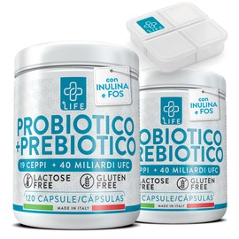 +LIFE - Probiotika und Präbiotika 240 Kapseln PiuLife® 40 Milliarden CFU Dosis, Probiotische Milchfermente aus 19 Stämmen, Darm-Probiotika mit Inulin und FOS, Bauchblähung, Probiotika Darmsanierung