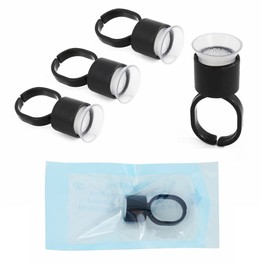 KingWei Ink Ring Cups,KingWei 50pcs Microblading Pigment Glue Rings with Sponge Ink Cups Caps Permanent Makeup Eyelash Eyebrow Extensions Medium Holder for Microblading Supplies