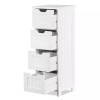 SEGAWE Bathroom Floor Storage Cabinet Freestanding Wooden Side Organizer with