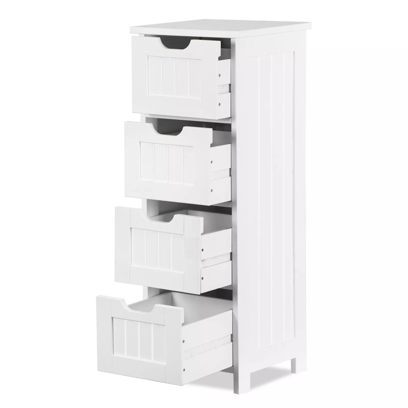 SEGAWE Bathroom Floor Storage Cabinet Freestanding Wooden Side Organizer with
